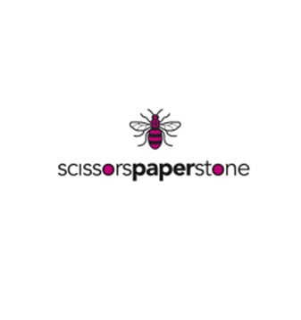 Scissors Paper Stone Print and Design logo